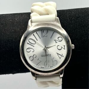 Silver & White Men's Watch